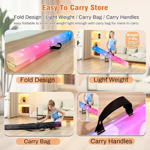 6 FT / 8 FT / 9 FT Folding Gymnastics Beam Foam Balance Floor Beam - view 5