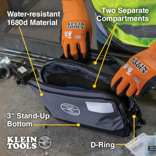 KLEIN TOOLS Tool Pouch, Dual Compartments, Heavy-Duty Tool Bag Organizer, Multipurpose Bag - view 2