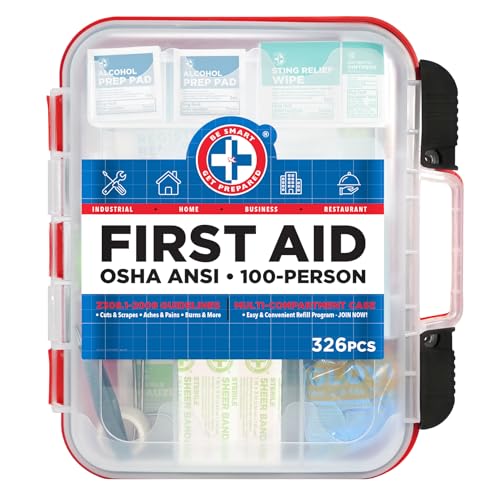 326 Pc OSHA ANSI First Aid Kit Hard Case 100 People