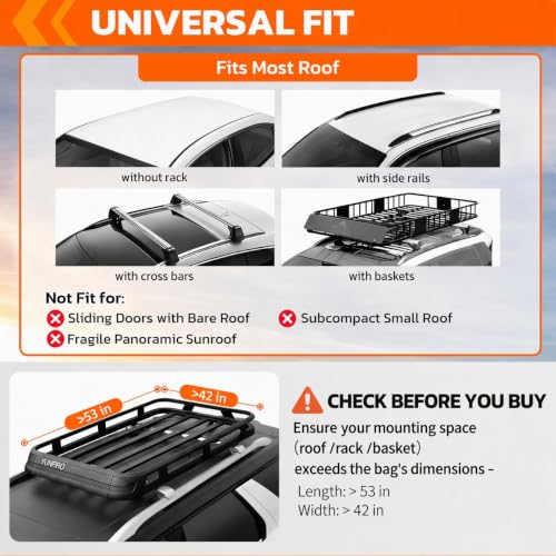 Waterproof Rooftop Cargo Carrier 21 Cubic Feet Soft-Shell Roof Bag - view 4