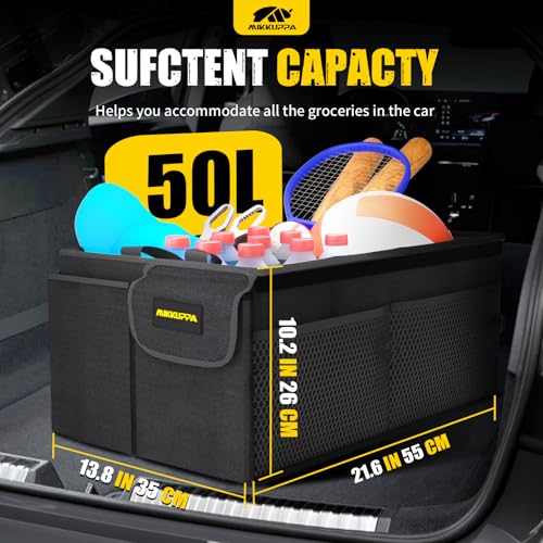 Car Trunk Organizer - 50L Collapsible SUV Trunk Organizer, Black - view 2