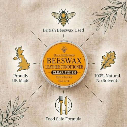 Premium Beeswax Leather Conditioner & Balm – Hand-Poured Natural Restorer for Boots, Bags, Jackets, Furniture, Car Seats & More – Cleans, Conditions & Protects – 1.0 Fl Oz - view 3