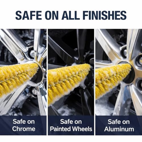 Wheel Spoke Brush for Rims & Wheels - Cone Shape for Cleaning Crevices & Hard-to-Reach Areas, Chemical Resistant, Safe on All Finishes - 1 Pack - view 3