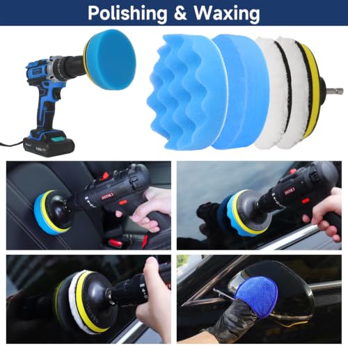53 Pcs Car Detailing Kit, Car Cleaning Kit with 8000Pa Handheld Car Vacuum, Drill Brushes and Foam Gun, Detailing Brush Set, Car Wash Kit with Interior & Exterior Detailing Supplies for Cars, Trucks - view 5