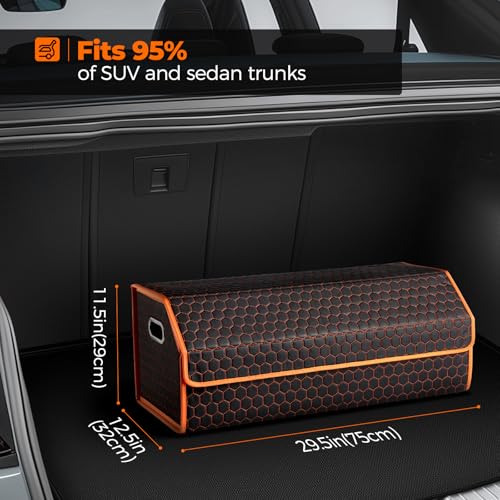 Car Trunk Organizer for SUV and Sedan, Orange-Honeycomb, 29.5 in - view 7