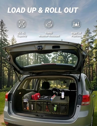 Heavy Duty Trunk Organizer with Lid for SUV & Truck (XL, Green) - view 2
