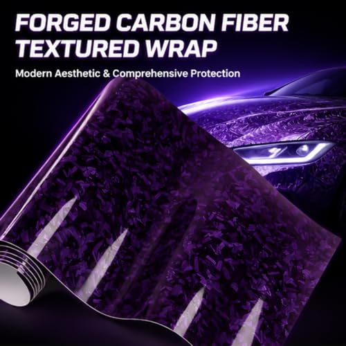 Gloss Purple Forged Carbon Fiber Car Vinyl Wrap Film, 1Ft x3.5Ft - view 3