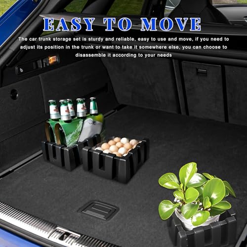 4 PCS Multipurpose Cargo Organizer Blocks, Plastic Trunk Storage Organizer Blocks for Felt Carpet, Space Saving Cargo Trunk Divider Adjustable Blocks for Truck SUV Van - view 6