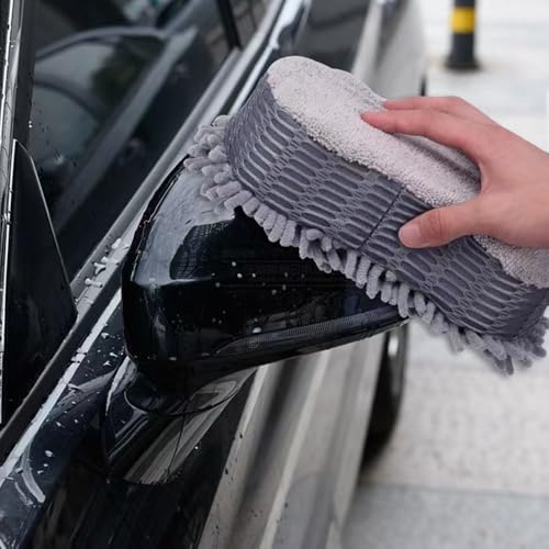 2 Pack Microfiber Car Wash Sponge Chenille Non-Scratch for Wax Sealant Conditioner Application Car Detailing, Compatible with Cars Trucks Motorcycles Essential Auto Cleaning Washing Kit Supplies - view 6