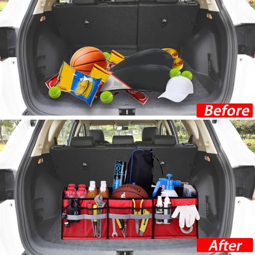 Large Collapsible Trunk Organizer with Multi Pockets, 3 Compartments Storage Organizer for Car, SUV, Minivan… - view 6