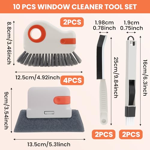 12pcs Window Track Cleaner Tool Set, Window Sill & Groove Cleaning Brushes with Hard Bristle Crevice Brush and Debris Pliers for Sliding Door Rails, Shower Door Tracks, Kitchen & Bathroom Gaps - view 7