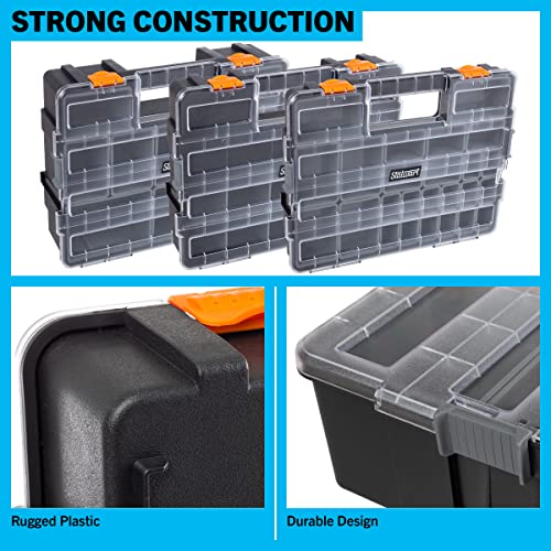 Tool Box Organizer - 3-in-1 Portable Small Parts Organizer, Gray - view 4