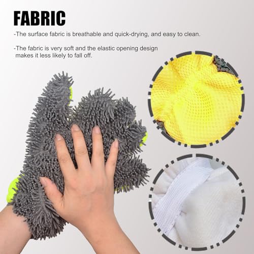 Car Wash Mitt,Microfiber Scratch Free,Detailing Cleaning Gloves,2Pack - view 4