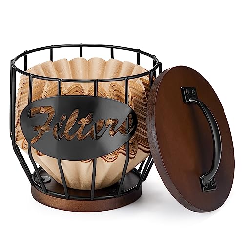 Coffee Filter Holder, Metal Filter Storage Container for 2-4 Cup
