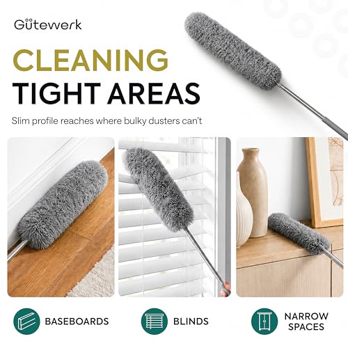 2X Replacement Heads for Microfiber Feather Duster, Grey - view 4