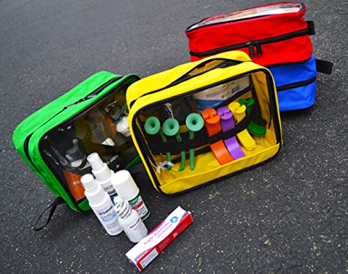 Premium Color Coded Organizer First Aid Kit Accessory Pouches - Extra Large - Zippered Bag with Transparent Window - Set of 4 for EMT, Trauma, IFAK Medic Kits - view 5