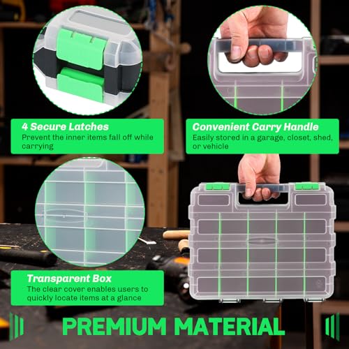 Small Parts Organizer 2Pack Storage Case Tools Box 34-Compartments - view 5
