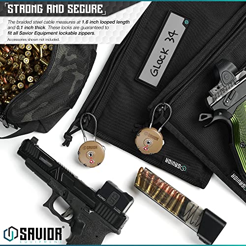 Quality TSA-Approved 3-Digit Combination Cable Travel Luggage Locks for Rifle Bag Firearm Gun Case Accessories Ammo Boxes Outdoor Storage, Obsidian Black, 4-Pack - view 5