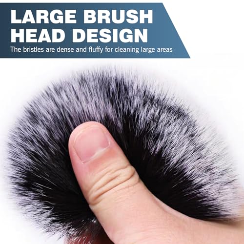 Car Detailing Brush, Multifunctional Soft Cleaning Brush for A/C Vents and Seat Gaps, Non-Slip Handle Ball-Shaped Multi-Function Cleaning Tool with Storage Rack, for Most Cars (Blue) - view 4