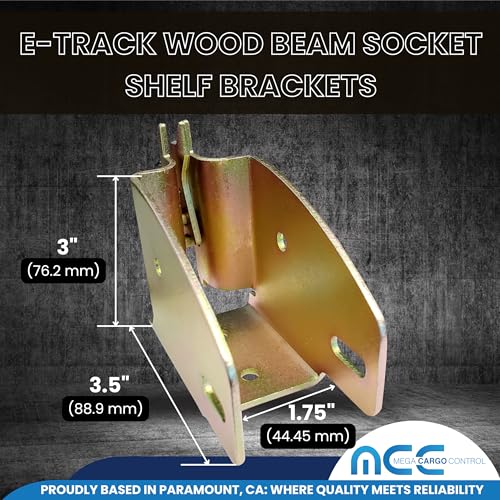 2 Pack E-Track Wood Beam Socket Bracket for Enclosed Trailer Shelving & RVs - view 4