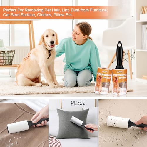 Extra Sticky Lint Rollers for Pet Hair, 240 Sheets, 4-Pack - view 3