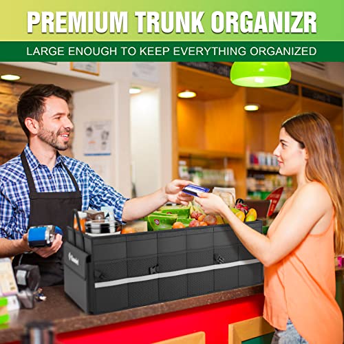 Trunk Organizer with Lid for Car, SUV, and Truck (Large, Black) - view 4