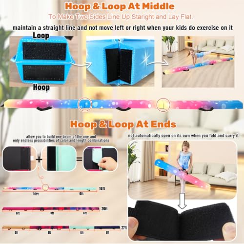 6 FT / 8 FT / 9 FT Folding Gymnastics Beam Foam Balance Floor Beam - view 6