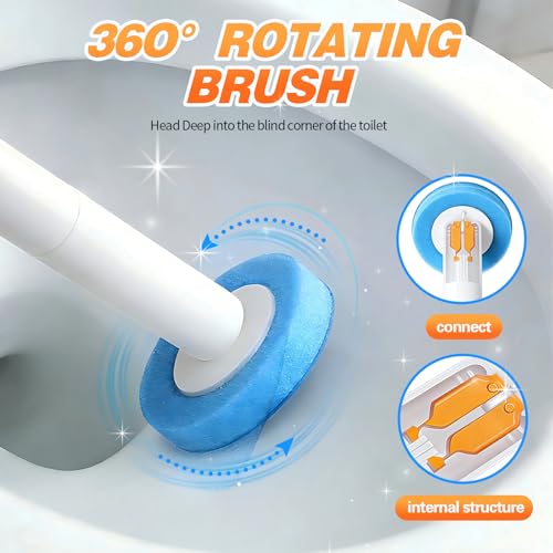 32pcs Disposable Toilet Brush Refills,3-Layer Pre-Loaded Rich Foam - view 4