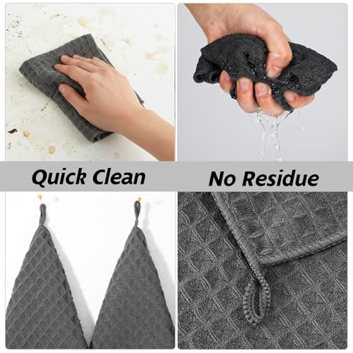 4 Pcs Barista Towels Barista Microfiber Cloths Professional Cleaning Towels Coffee Machine Accessories for Steam Wands, Countertops And Milk Frothers, Coffee Bar Essentials, Dark Gray(12”x12”) - view 5