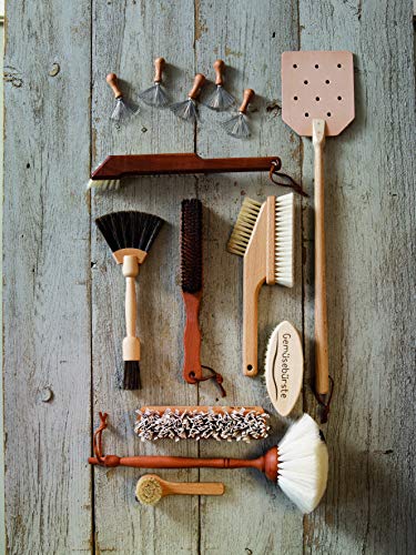 Dust Brush with Goat Hair Bristles and Oiled Pearwood Handle, 13-3/8-Inches, Black with White Dot Goat Hair Dusters - Goat Hair Dusting Brush - Wood Duster Brush - view 4