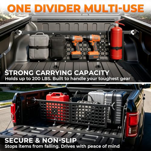 Adjustable Truck Bed Divider for Jeep Gladiator, Toyota Tacoma,Ford Ranger - view 5