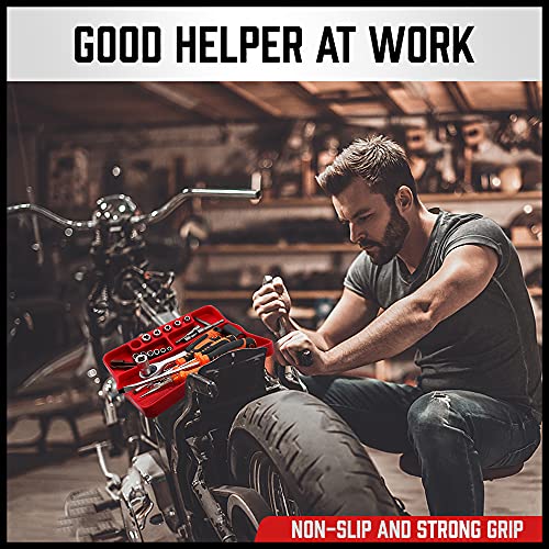 Premium Silicone Tool Tray, Automotive Non-Slip Flexible Silicone Tool Trays, Tool Organizer | 2 Piece Multi Purpose Mats with Magnetic Small parts Tray - view 6