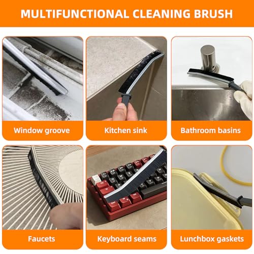 3Pcs Hard-bristled Crevice Cleaning Brush, Multifunctional Thin Gap Scrub Brush, Bathroom Cleaner Tools for Household Use, Kitchen, Window, Toilet, Grout, Faucets, Car - view 5