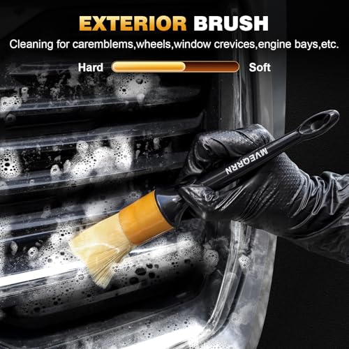 10PCS Car Detailing Brush Set,Boars Hair Detail Brush Kit(Gold) - view 5