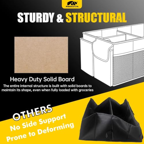 Trunk Organizer with Lid - 65L Collapsible Car Organizer, Black - view 3