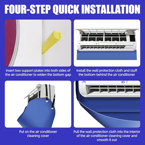 Ac Cleaning Bag with Wall Protection Cloth, 13Pcs Minisplit Cleaning Kit, Split Ac Cleaning Kit with Strong Washing Tool for Fast and Efficient Cleaning - view 5