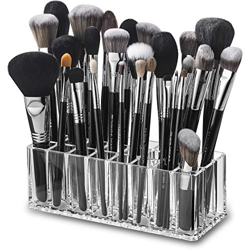 ByAlegory Acrylic Makeup Beauty Brush Organizer | 24 Space Cosmetic Storage (CLEAR) - view 2
