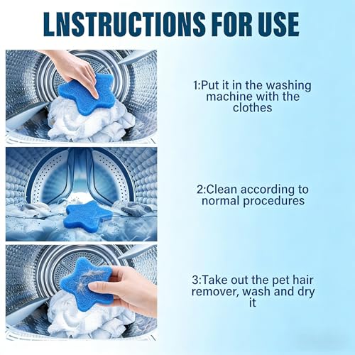 6 PCS Pet Hair Remover for Laundry – Effectively Removes Fur, Lint & Dander – Reusable, Eco-Friendly Laundry Pet Hair Catcher – Gentle on Clothes, Protects Machine, Easy to Use & Clean (Blue) - view 6
