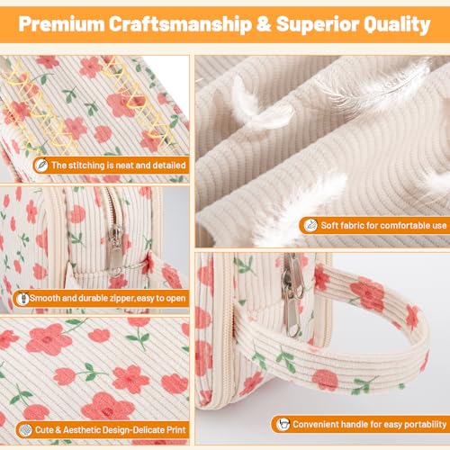Cute Pencil Case Pouch Bag Floral with Handle For Girls Boys kids Gift - view 5