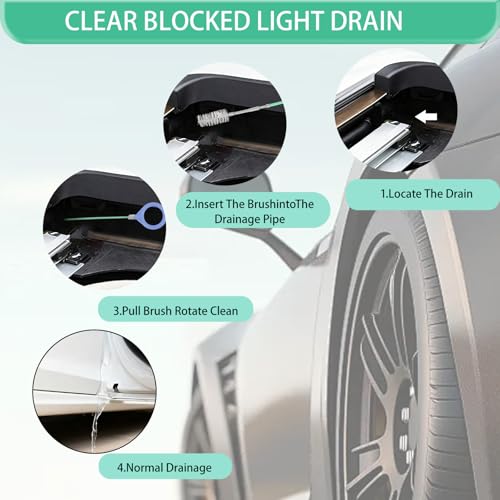 Auto Sunroof Drain Cleaning Tool, 120 Inch Long Flexible Tube Cleaning Brush, Extra Long Pipe Cleaners for Car Sunroof, Windshield Wiper Drain Hole, Trunk Drain & Sewer Maintenance - view 3