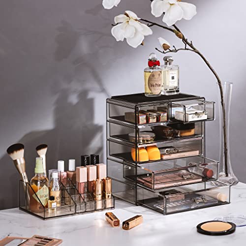 Makeup Organizer, 6-Drawer Acrylic 2-Piece Set (Black Jewel) - view 2