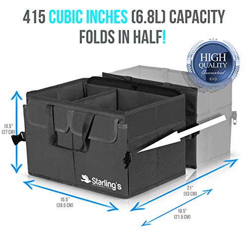 Car Trunk Organizer – Large Collapsible Storage Box with Adjustable Compartments – Heavy-Duty Cargo Organizer for SUV, Truck & Car – Non-Slip Waterproof Trunk Storage Bin for Groceries & Tools - view 3