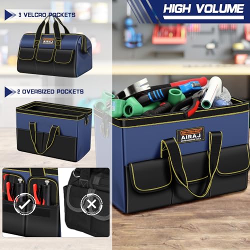 Tool Bag 2-Pack Set, 14" & 16" Wide Mouth Tool Bags for Men and Women - view 4