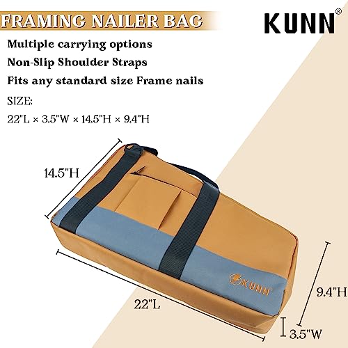 Framing Nailer Bag with Adjustable Shoulder Strap,Dual Lockable Zipper,Extra Pockets for Hitachi NR83A,NuMax SFR2190 - view 2