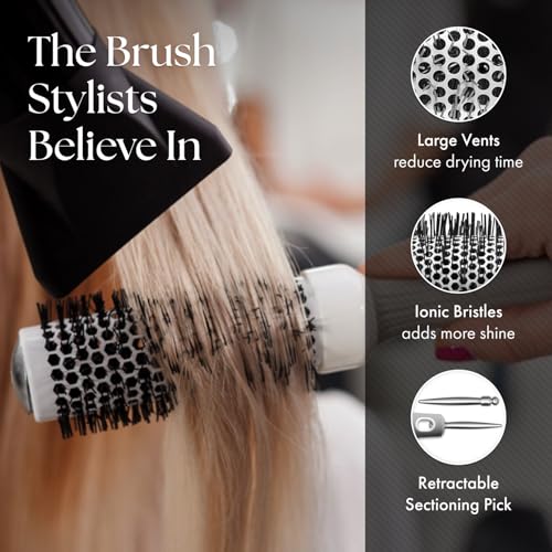 Olivia Garden Ceramic + Ion Round Thermal Hair Brush - Not Electrical - Professional Blowout Brush for Normal to Thick Hair - view 4