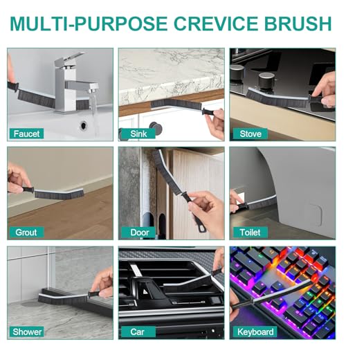 Crevice Cleaning Brush,New Multifunctional Gap Cleaning Brush Tool,Thin Scrub Brush Hard-Bristled Gap Scrub Brush for Bathroom Kitchen Tiles Window Door Slots(5pcs) - view 2
