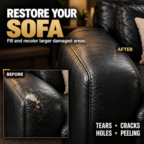 Black Leather Repair Kit with Filler for Larger Damaged Areas - view 4