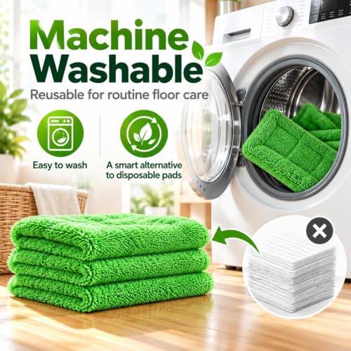 Mop Replacement Cloth Reusable Microfiber Pads for Wet Dry Floor Cleaning - view 5