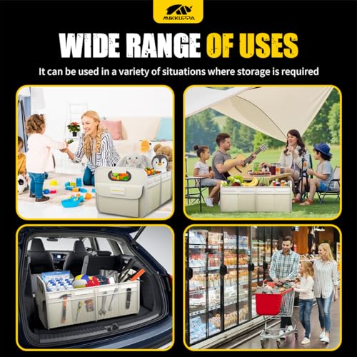 Car Trunk Organizer - 70L Foldable Car Storage for Grocery, White - view 6