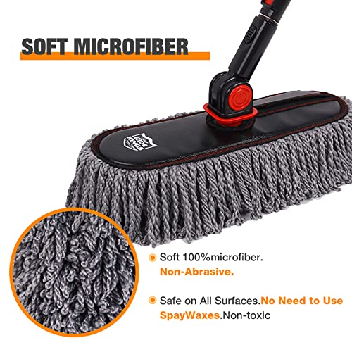 Auto Duster Extendable Handle, Car Duster Set, Scratch Remover Large and Small Brushes Remove Dust Exterior Interior of RVs and Trucks, Microfiber Auto Interior Brush, 2-Packs - Gifts for Men Women - view 5